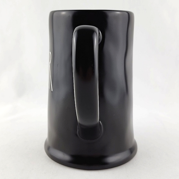 Rae Dunn Tall Black Beer  Stein Mug White Large Letters Engraved BEER - Picture 3 of 9